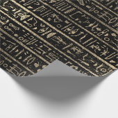 Ägyptische Hieroglyphen Gold Gras Metallische Stre Geschenkpapier (Ecke)