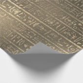 Ägyptische Hieroglyphen Gold Imitate Sepia Einziga Geschenkpapier (Ecke)