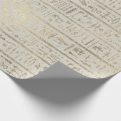 Ägyptische Hieroglyphen Gold Pastel Creamy Grau Geschenkpapier (Ecke)