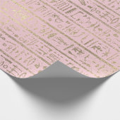 Ägyptische Hieroglyphen Gold Pastell Pink Pastel S Geschenkpapier (Ecke)