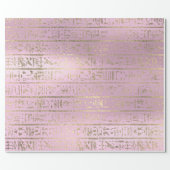 Ägyptische Hieroglyphen Gold Pink Pastel Rose Geschenkpapier (Flach)