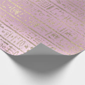 Ägyptische Hieroglyphen Gold Pink Pastel Rose Geschenkpapier (Ecke)