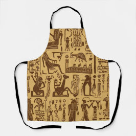 Ägyptische Hieroglyphen Gold und Braun Schürze