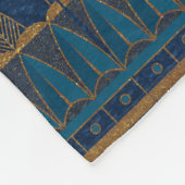 Ägyptische Hieroglyphen Goldbeetles Goldener Glitz Fleecedecke (Ecke)