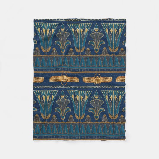 Ägyptische Hieroglyphen Goldbeetles Goldener Glitz Fleecedecke (Vorderseite)