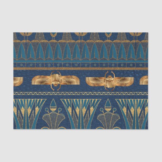 Ägyptische Hieroglyphen Goldbeetles Goldener Glitz Seidenpapier (Vorderseite)