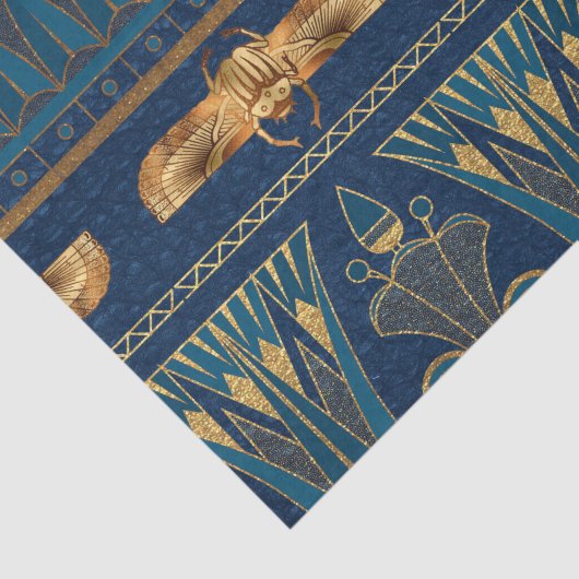 Ägyptische Hieroglyphen Goldbeetles Goldener Glitz Seidenpapier (Ausschnitt)