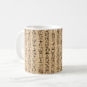 Ägyptische Hieroglyphen: Grunge Nahtlose Magie Kaffeetasse (Vorderseite Links)