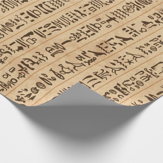 Ägyptische Hieroglyphen, grunge nahtloses Muster Geschenkpapier (Ecke)