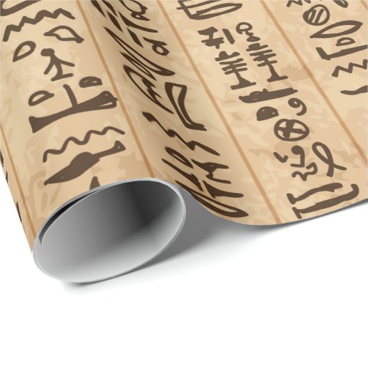 Ägyptische Hieroglyphen, grunge nahtloses Muster Geschenkpapier (Rolleneckpunkt)