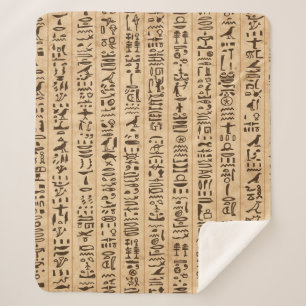 Ägyptische Hieroglyphen, grunge nahtloses Muster Sherpadecke