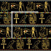Ägyptische Hieroglyphen im Auge des Horuskielmuste Stoff (Kachel)
