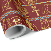 Ägyptische Hieroglyphen im Auge von Horussymbolen Geschenkpapier (Rolleneckpunkt)