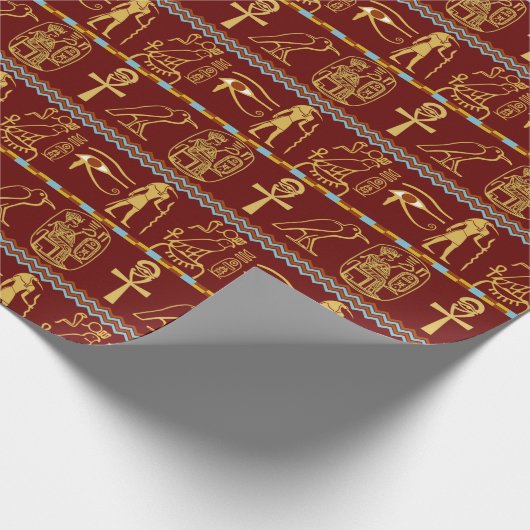 Ägyptische Hieroglyphen im Auge von Horussymbolen Geschenkpapier (Ecke)