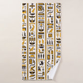 Ägyptische Hieroglyphen in gelb-schwarzer Farbe na Badehandtuch (Badehandtuch)