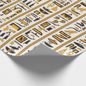 Ägyptische Hieroglyphen in gelb-schwarzer Farbe na Geschenkpapier (Ecke)