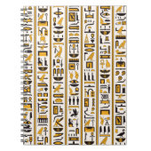Ägyptische Hieroglyphen in gelb-schwarzer Farbe na Notizblock (Vorderseite)