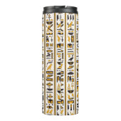Ägyptische Hieroglyphen in gelb-schwarzer Farbe na Thermosbecher (Rückseite)