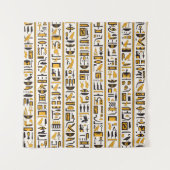 Ägyptische Hieroglyphen in gelb-schwarzer Farbe na Wandteppich (Vorderseite)