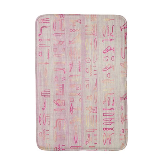 Ägyptische Hieroglyphen in Rosa Badematte (Vorderseite Vertikal)