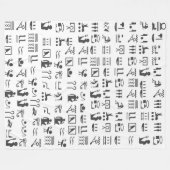 Ägyptische Hieroglyphen in Schwarz und Weiß Fleecedecke (Vorderseite (Horizontal))