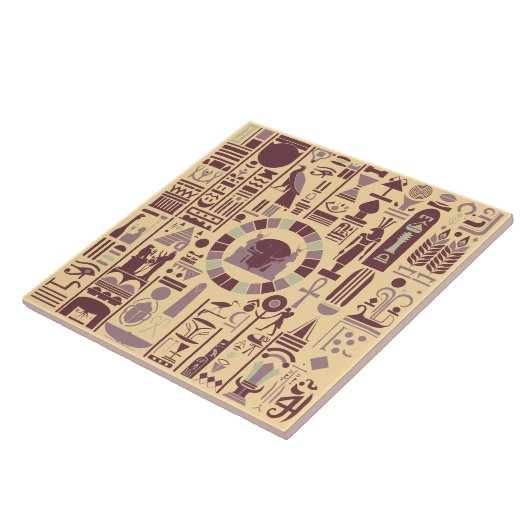 Ägyptische Hieroglyphen-Keramik Fliese (Seite)