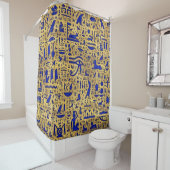 Ägyptische Hieroglyphen-Lapis-Lazuli und Gold Duschvorhang (Beispiel)