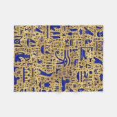 Ägyptische Hieroglyphen-Lapis-Lazuli und Gold Fleecedecke (Vorderseite (Horizontal))