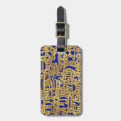 Ägyptische Hieroglyphen-Lapis-Lazuli und Gold Gepäckanhänger (Vorderseite vertikal)