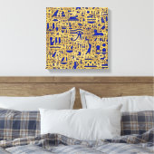 Ägyptische Hieroglyphen Lapis Lazuli und Gold Leinwanddruck (Insitu (Schlafzimmer))