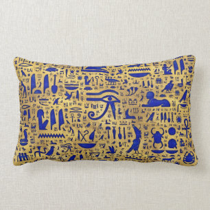 Ägyptische Hieroglyphen-Lapis-Lazuli und Gold Lendenkissen