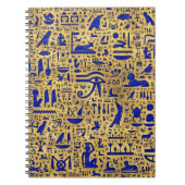 Ägyptische Hieroglyphen Lapis Lazuli und Gold Notizblock (Vorderseite)