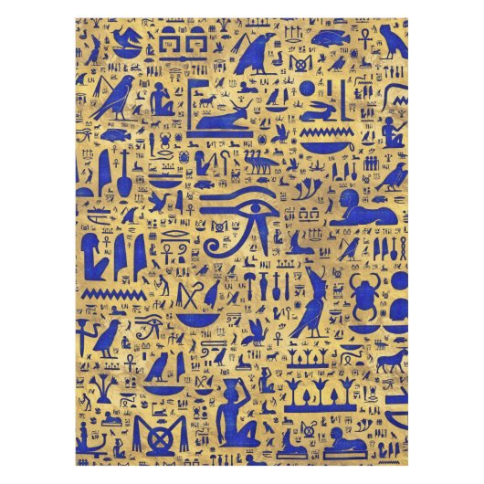 Ägyptische Hieroglyphen-Lapis-Lazuli und Gold Tischdecke (Vorderseite)