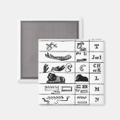 ägyptische Hieroglyphen Magnet (Vorderseite/Rückseite)
