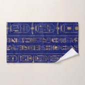 Ägyptische Hieroglyphen-Muster Gold Lapis Lazuli Badhandtuch Set (Handtuch)