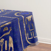 Ägyptische Hieroglyphen-Muster Gold Lapis Lazuli Tischdecke (Beispiel)