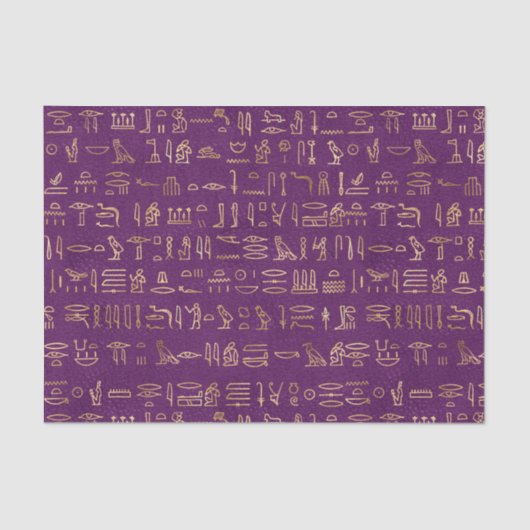 Ägyptische Hieroglyphen-Papiere für lila und golde Seidenpapier (Vorderseite)