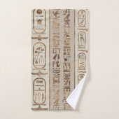 Ägyptische Hieroglyphen Pastell Gold Badhandtuch Set (Handtuch)