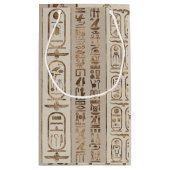 Ägyptische Hieroglyphen Pastell Gold Kleine Geschenktüte (Rückseite)