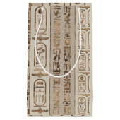 Ägyptische Hieroglyphen Pastell Gold Kleine Geschenktüte (Vorderseite)