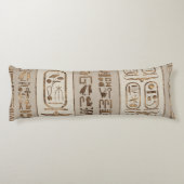 Ägyptische Hieroglyphen Pastell Gold Seitenschläferkissen (Rückseite)