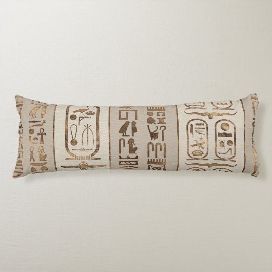Ägyptische Hieroglyphen Pastell Gold Seitenschläferkissen (Vorderseite)