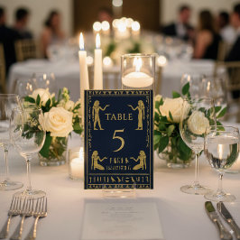 Ägyptische Hieroglyphen & Pharaoh - bearbeitbar Tischnummer