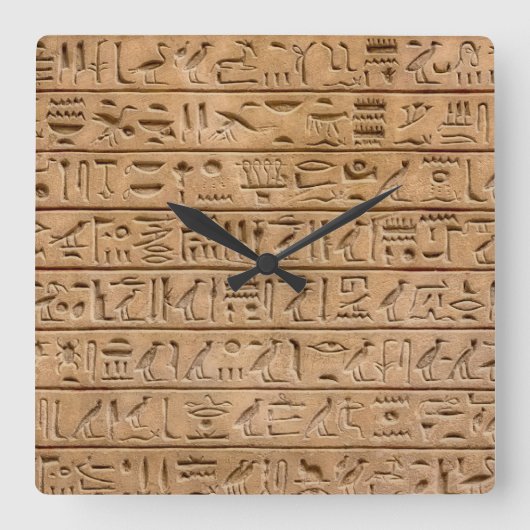 Ägyptische Hieroglyphen Quadratische Wanduhr (Vorderseite)