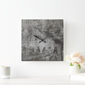 ägyptische Hieroglyphen Quadratische Wanduhr (Zuhause)
