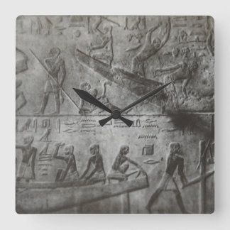 ägyptische Hieroglyphen Quadratische Wanduhr