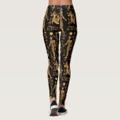 Ägyptische Hieroglyphen und Götter, Gold und Schwa Leggings (Rückseite)