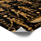 Ägyptische Hieroglyphen und Götter, Gold und Schwa Poster (Ecke)