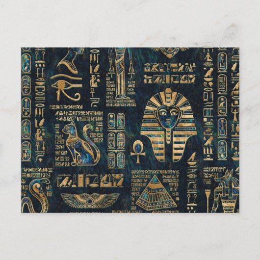Ägyptische Hieroglyphen und Gottheiten - Alleinste Postkarte (Vorderseite)