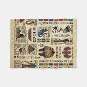 Ägyptische Hieroglyphen und Gottheiten auf Papyrus Fleecedecke (Vorderseite (Horizontal))